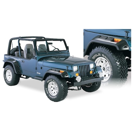 Bushwacker 87-96 WRANGLER YJ 6" CUT-OUT FLARE 4PC 10909-07